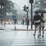 couple, pedestrian, rain